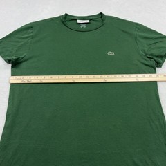 Lacoste Regular Fit T-Shirt Men L Green Pima Cotton Crew Neck Logo Lightweight