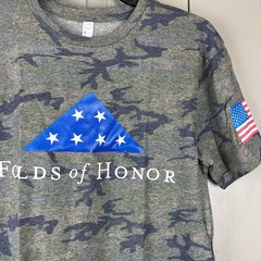 LAT Apparel Mens Small Camo Folds of Honor Graphic T-Shirt Americas Heroes