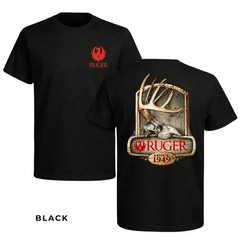Ruger Hunting T-Shirt, Antler & Skull Graphic Design