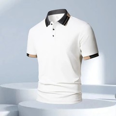 New Men’s Business Casual Short Sleeved Shirt Solid Color Polo Shirt Fashionable