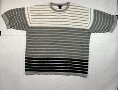 Gusto Collection Men’s XL 100% Acrylic Gray Striped Pullover TShirt
