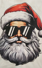 Gildan Harley Biker Santa Claus Sunglasses Retro Tee White Men’s XL