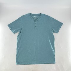 Mountain Warehouse Men’s Henley Shirt Turquoise Organic Cotton Sz L Sustainable