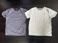 2 New Balance Race Day T-Shirts In Grey/Black And Green Size Large