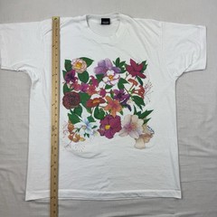 Vintage Flower Nature T Shirt Adult XL Outdoor Colorful Garden 90s USA Floral