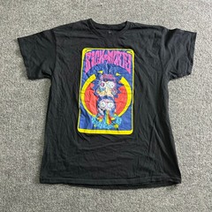 Rick and Morty T-Shirt Mens Size L Black Cotton Adult Swim Graphic Print Tee