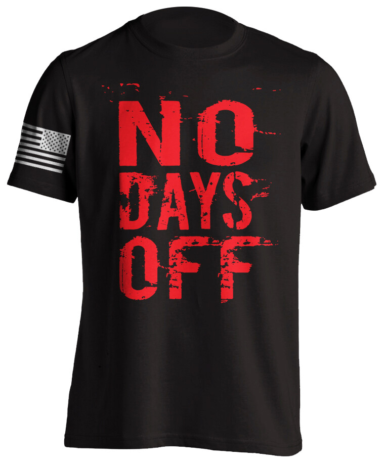 Bodybuilding Fitness NO DAYS OFF Short-Sleeve T-Shirt US Flag Gym Training