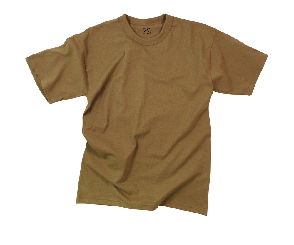 ARMY SOLID BROWN PLAIN MENS ROTHCO T-SHIRT TEE SHIRT SHIRT SIZE S M L XL 2X 3X