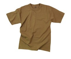 ARMY SOLID BROWN PLAIN MENS ROTHCO T-SHIRT TEE SHIRT SHIRT SIZE S M L XL 2X 3X