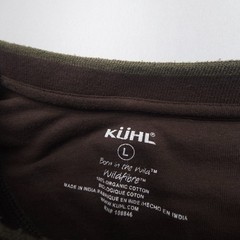 Kuhl Kommando Crew Long Sleeve Shirt Mens Large Brown Organic Cotton Zip Pocket