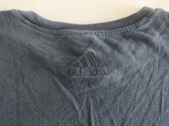 Adidas Navy Blue T-Shirt L | Yellow Logo Classic Tee Retro Mens Casual Wear