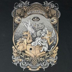 Nightfilth Y2K Cat Party Black Graphic Tee in Vintage Tattoo Style Uni Sz Large
