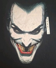 The Joker Men’s Graphic Print T-Shirt DC Comics Alex Ross Solid Black Size Large