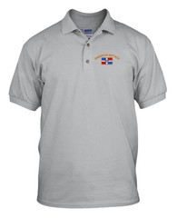 DOMINICAN REPUBLIC FLAG Embroidery Embroidered Golf Polo Shirt