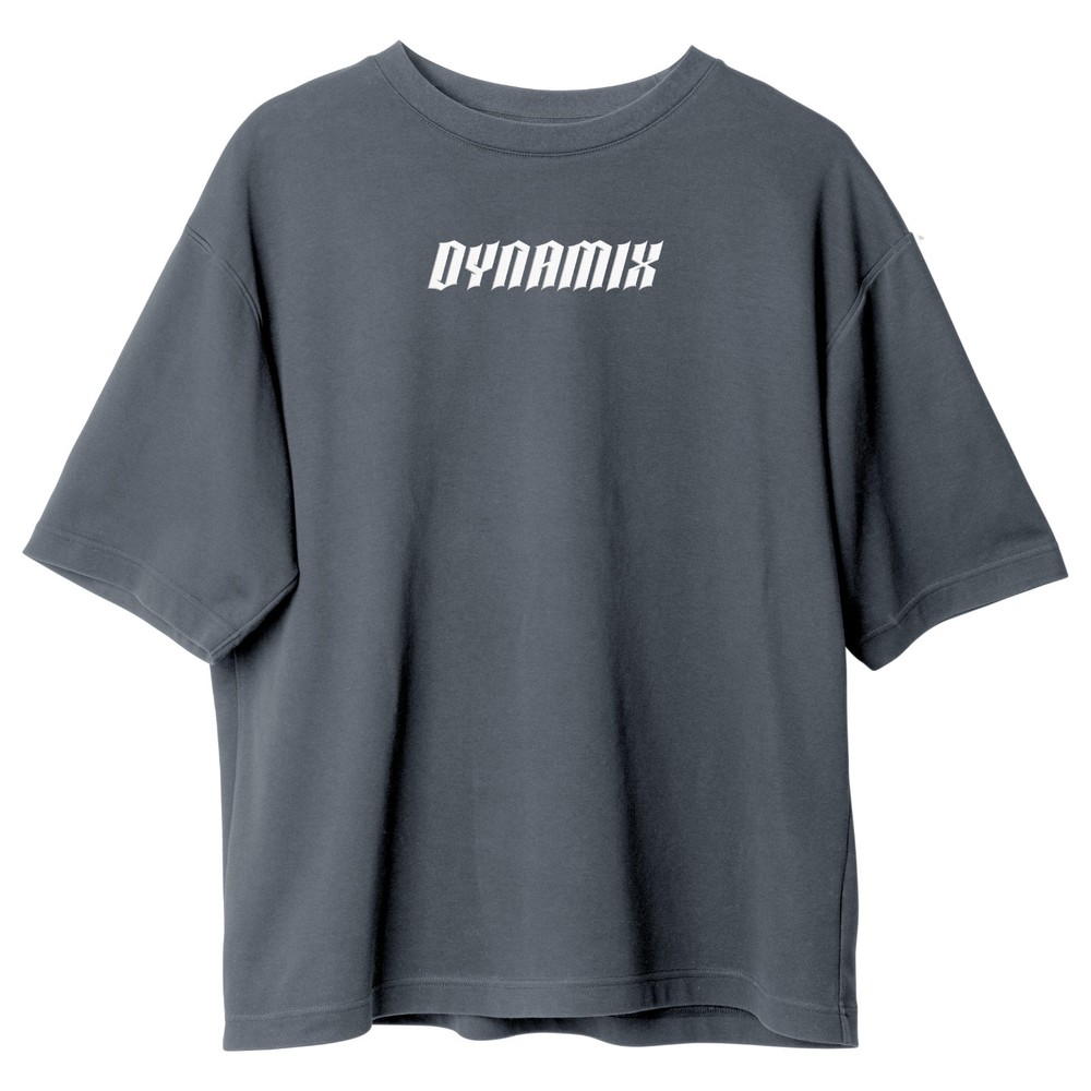 DYX Oversized Gray Unisex 100% Cotton Crew Neck T-Shirt Gym and Streetwear Tee