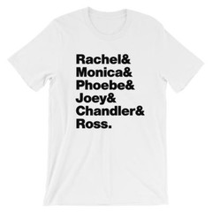 Friends T-Shirt. Black White Gray or Red Premium Soft Cotton TV Show Tee.