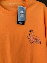 IZOD Saltwater T-Shirt Flamingo Beer Short Sleeve Orange LT Cotton Blend Men’s