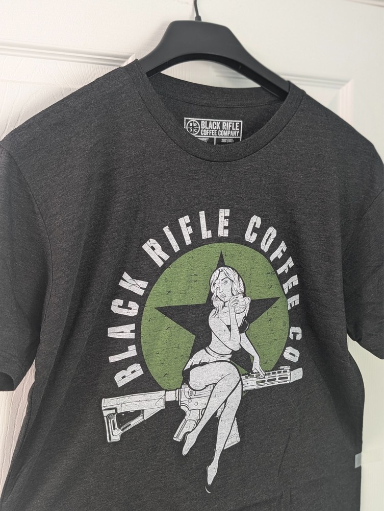 BRCC Black Rifle Coffee Company Bomber Girl T Shirt Black Men’s Medium SEAL New