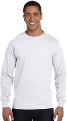Hanes 2PK ComfortWash Long Sleeve Tearaway Tee White Soft Garment-Dyed Cotton 3X