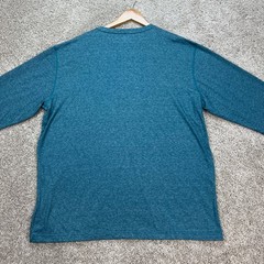 Columbia Pullover Mens XXL Teal Blue Heathered Long Sleeve Omni-Wick T-Shirt EUC