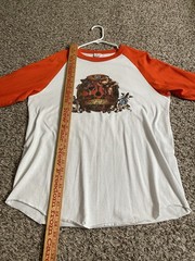 Crossfit Omaha Baseball 3/4 sleeve tshirt Orange white adult XL