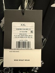Who what Where Shirt, Black and Green Silky Long Sleeved Blouse. Size XXL.