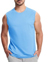 Mens Casual Workout Tank Gym Cotton Sleeveless Quick Dry Swim Sport Muscle Shirt