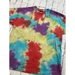 Obey Multicolor Tie-Dye Short Sleeve Tee – Purple, Red, Blue, Yellow, Green