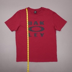 Oakley Regular Fit Short Sleeve T Shirt Mens Large Deep Red Spell Out Logo