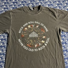 VINTAGE Rock and Roll Hall of Fame Shirt Mens Size Small Gray Music Graphic Tee