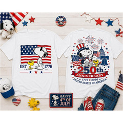 Snoopy America 250th Anniversary Shirt, Peanuts 1776 2026 Patriotic Tee