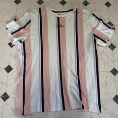 Hollister Must-Have Collection Men’s XL Vertical Stripe T-Shirt Pink White Navy