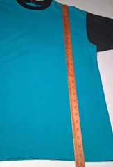 Vintage 1990s Colorblock T Shirt L Blue Black Single Stitch Grunge Skate READ