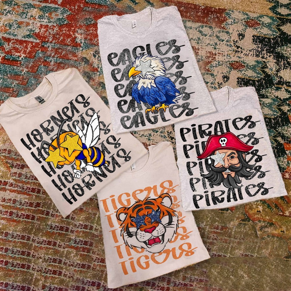 Custom Preppy Mascot Tee, College Mascot Game Day, School Spirit Mascot T-Shirt