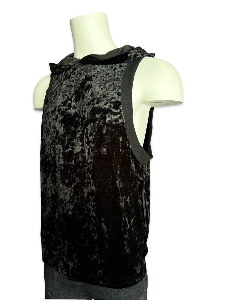 WIDOW by LIP SERVICE UNISEX GOTHIC PUNK ROCKER CRUSHED VELVET SHIRT HOODIE