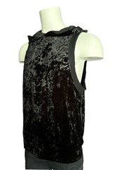 WIDOW by LIP SERVICE UNISEX GOTHIC PUNK ROCKER CRUSHED VELVET SHIRT HOODIE