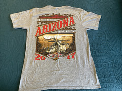2017 Arizona bike rally T-shirt, Gray, SUNA, Large
