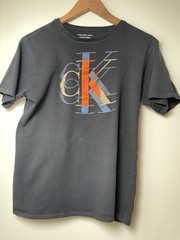 Calvin Klein Jeans boys Black Logo T-Shirt Short Sleeve Size XL