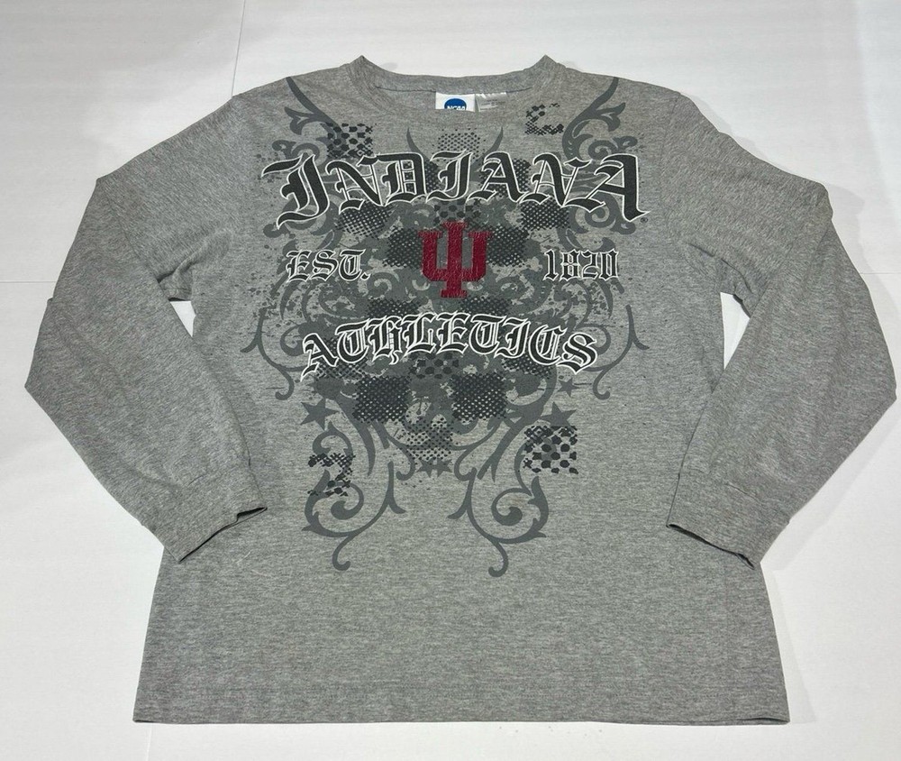 NCAA Outerstuff Men’s XL Indiana Hoosiers Athletics Grey Long Sleeve T-Shirt