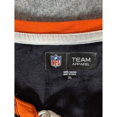 NFL Team Apparel Chicago Bears Lace Up Long Sleeve Shirt Navy Blue Orange XL