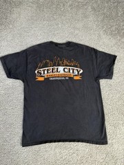 Vintage Harley-Davidson Shirt Mens L Black Steel City Graphic Crew Neck