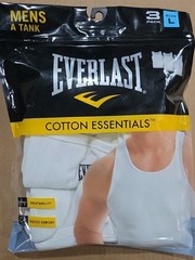 Everlast ~ Men’s 3-Pack Tanks Tops Cotton Blend White ~ Multiple Sizes Free Ship