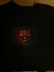 Barcelona FCB Soccer LED Sound Activated, Lights Up, LED Light T-Shirt All Sizes