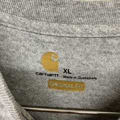 Y2K Carhartt T Shirt XL Heather Gray Henley Neck LS Heavy Cotton Blend 2016 EUC