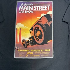 Hanes Beefy T Shirt Graphics 17th Annual El Segundo Main Street Car Show 2014 XL