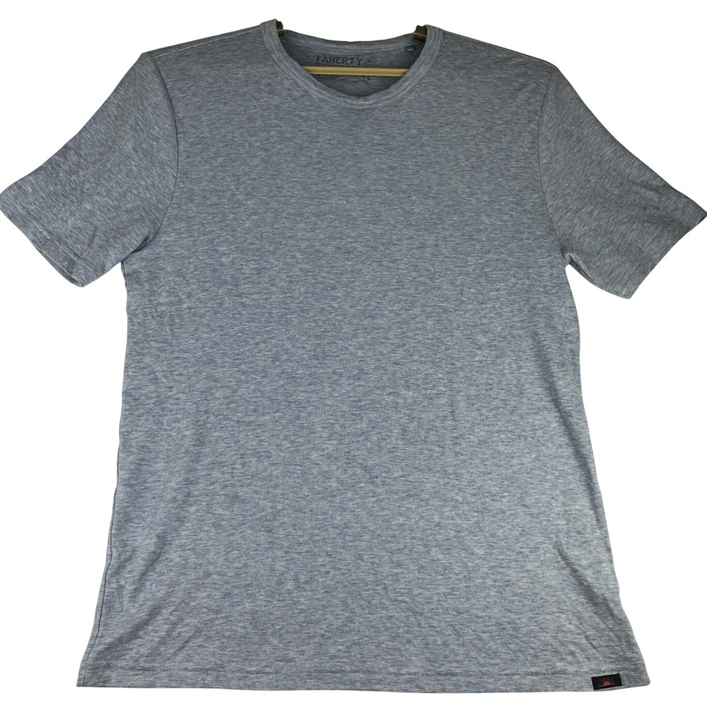 Faherty T-Shirt Mens Medium (M) Cloud Cotton Pima Modal Heather Blue Tee