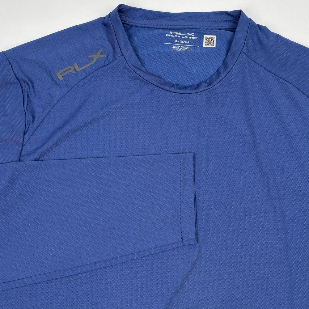 Ralph Lauren RLX Golf Performance Mesh Tee Long Sleeve T-Shirt Royal Navy Sz M