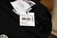 Moschino Couture Mens Black Logo Rhinestone Cotton T-Shirt Size XL New Original