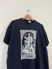Vintage Odhin God Mythology Wolf Odin Art Graphic Black Tee Shirt – XL