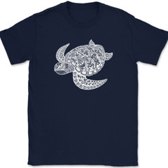 Turtle Mandala T-Shirt Beautiful Pattern Ocean Shell Gift Text Tee